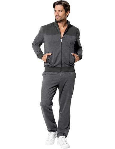 Trainingsanzug Herren Set aus Baumwolle mit Jacke und Hose in Größe L