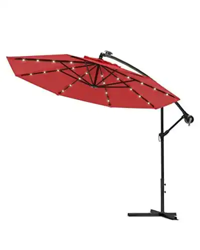 Sonnenschirm 3m Swing & Harmonie Ampelschirm mit LED Beleuchtung
