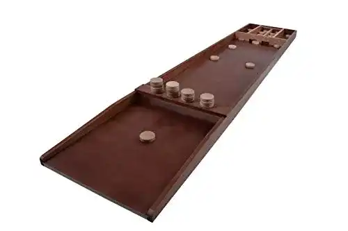 Shuffleboard Engelhart Spiel mit 30 Scheiben 200 x 41 cm