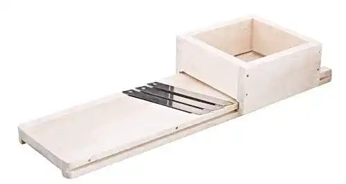 Krauthobel Wamat Sauer Gemüsehobel Holz mit 3 Edelstahlmessern und Schublade