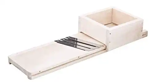 Krauthobel Wamat Sauer Gemüsehobel Holz mit 3 Edelstahlmessern und Schublade