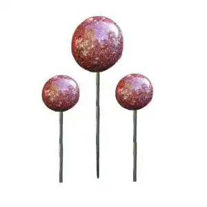 Rosenkugel Gartenstecker 3er-Set Edelstahl mit Granitlackierung