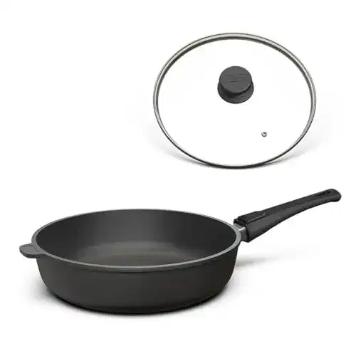 Emaille-Pfanne Hoffmann Aluguss 28 cm für Induktion mit hohem Rand