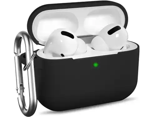 Ouwegaga Schutzhülle für AirPods Pro – Silikon, stoßfest, mit Karabiner