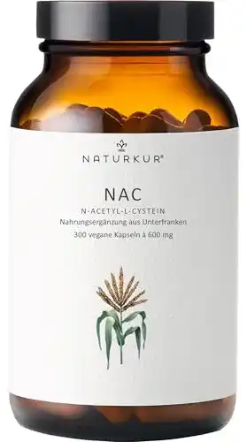 N-Acetylcystein Naturkur NAC 600 mg – 300 Kapseln im Apothekerglas