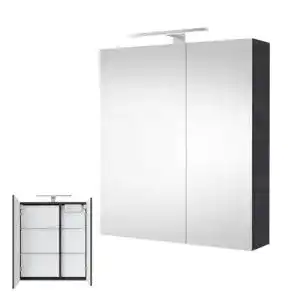 Bad Spiegelschrank mit LED Beleuchtung von Planetmöbel, 60 cm