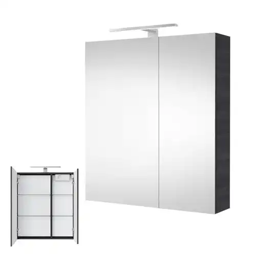 Bad Spiegelschrank mit LED Beleuchtung von Planetmöbel, 60 cm