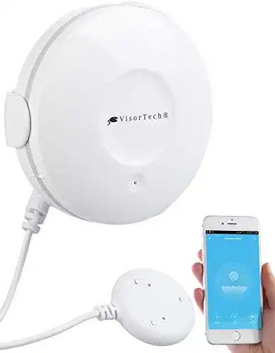 Wassermelder WLAN VisorTech mit externem Sensor und App-Benachrichtigung