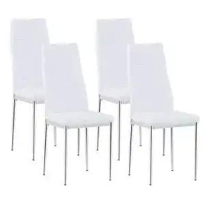 Esszimmerstuhl Goldfan 4er Set aus Leder für Küche und Wohnzimmer