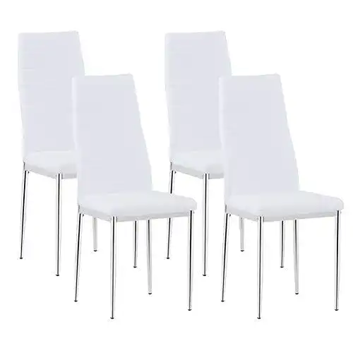 Esszimmerstuhl Goldfan 4er Set aus Leder für Küche und Wohnzimmer