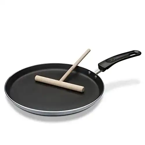 Crêpes-Pfanne GSW grau/schwarz 456722 aus Aluminium