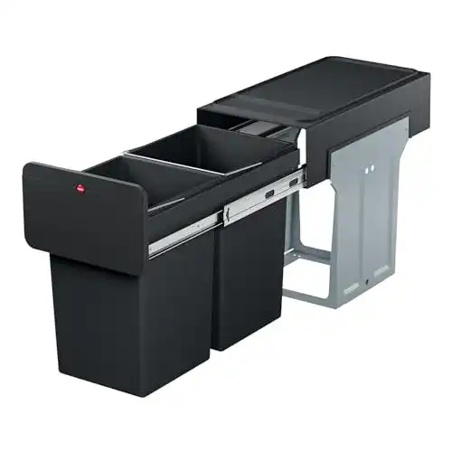 Mülleimer für die Küche Hailo EcoLine Design Duo L mit 2×14 Litern