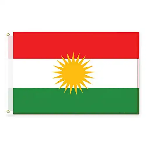 Kurdistan Flagge 150×90 cm – Wetterfeste Fahne mit Metallösen