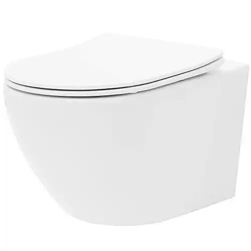 Wand-WC spülrandlos VBChome Hänge-WC aus Keramik mit Duroplast-Sitz