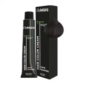 Schwarze Haarfarbe Femmas – Creme Haarfarbe Schwarz 1 mit Arganöl