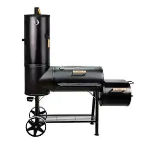 Holzkohle Grillwagen Taino Chief 130 XXL Smoker mit Räucherofen