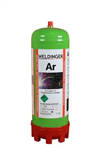 Schutzgasflasche WELDINGER Argon 4.6 – 110 bar Einwegflasche 2,2L