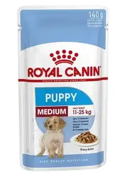 Royal Canin Nassfutter für Hunde – Medium Puppy in Saucennassfutter 40 x 140 g