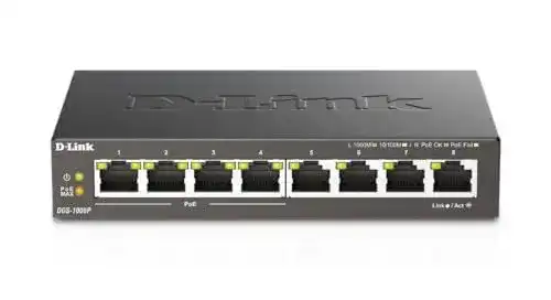 D-Link DGS-1008P Netzwerk-Switch mit 8 Ports und PoE