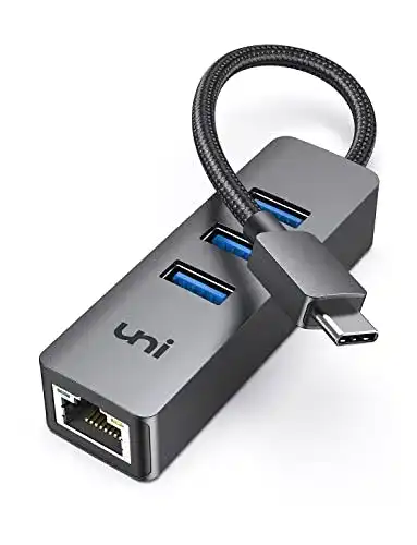 USB-C Ethernet Adapter mit 1000Mbps und 3 USB 3.0 Ports