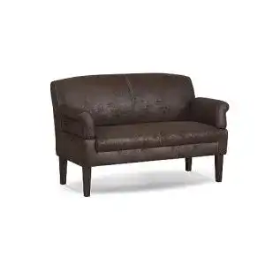 Cavadore 2-Sitzer Sofa Malm mit Federkern in Antiklederoptik Dunkelbraun