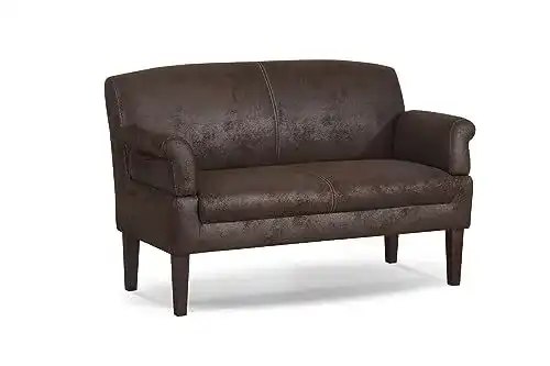 Cavadore 2-Sitzer Sofa Malm mit Federkern in Antiklederoptik Dunkelbraun