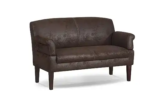 Cavadore 2-Sitzer Sofa Malm mit Federkern in Antiklederoptik Dunkelbraun