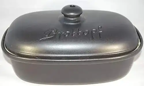 Brottopf Töpferei Seifert in Schwarz Matt, Brotkasten und Brotbox