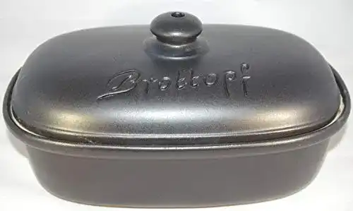 Brottopf Töpferei Seifert in Schwarz Matt, Brotkasten und Brotbox