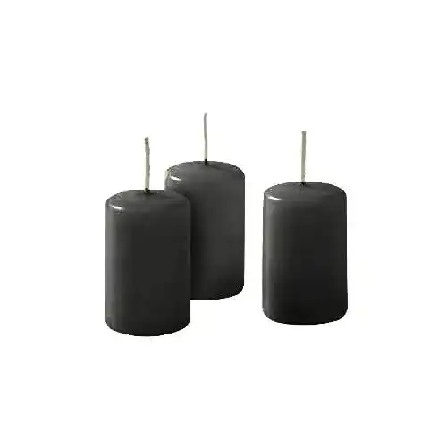 Stumpenkerzen Risthò 56200_18, schwarz, 4 cm Durchmesser