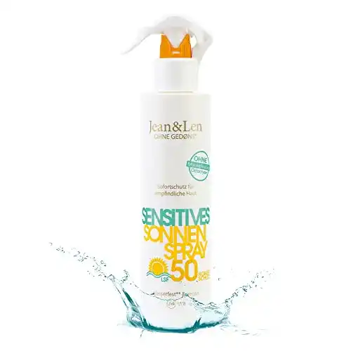 Umweltfreundliches Sonnenspray Jean & Len Sensitiv mit 50 LSF