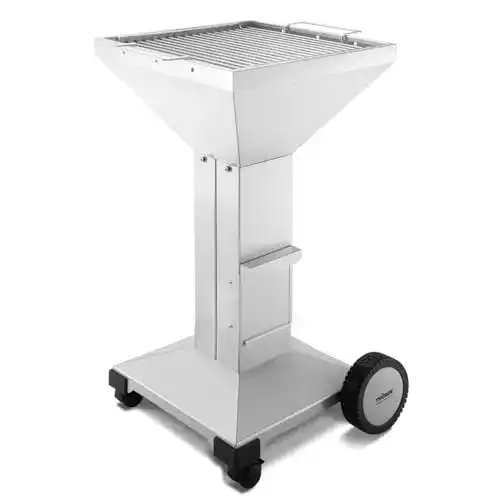 Thüros T3 Plattenfuß Grill aus Edelstahl mit fahrbarem Untergestell