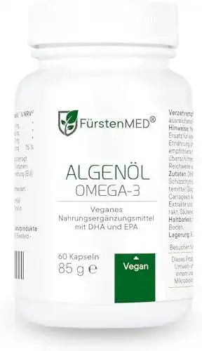 Algenöl-Kapseln FürstenMED Omega 3 – Hochdosiert, Vegan, Laborgeprüft