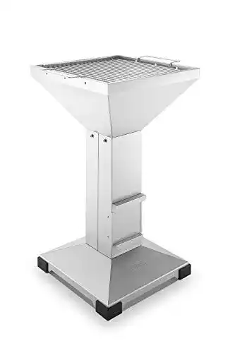 Säulengrill Thüros T3 Plattenfuß Edelstahl Holzkohle Gartengrill