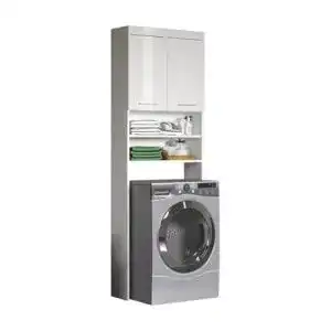 Waschmaschinenschrank Trendteam Smart Living Amanda in Weiß Hochglanz