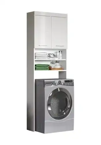 Waschmaschinenschrank Trendteam Smart Living Amanda in Weiß Hochglanz