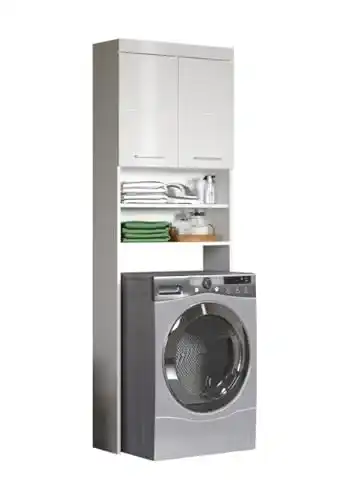 Waschmaschinenschrank Trendteam Smart Living Amanda in Weiß Hochglanz