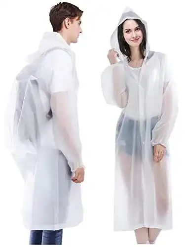 Durchsichtiger Regenmantel Ahsado – 2 Stück Regenponcho aus EVA