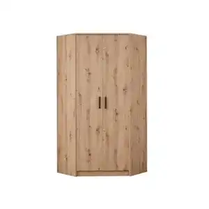 Eckkleiderschrank Gustavo aus Holz mit Soft-Close und PVC-Kanten