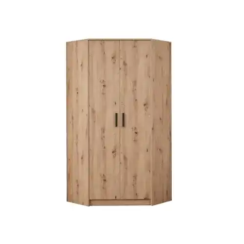 Eckkleiderschrank Gustavo aus Holz mit Soft-Close und PVC-Kanten