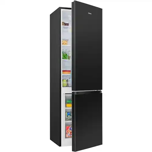 Bomann Kühlschrank mit Gefrierfach in Schwarz, 180 cm, Energieklasse D