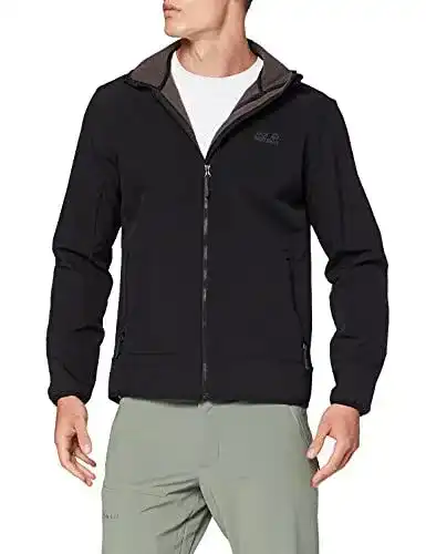 Herren Softshelljacke von Jack Wolfskin Glacier in Schwarz, Größe L
