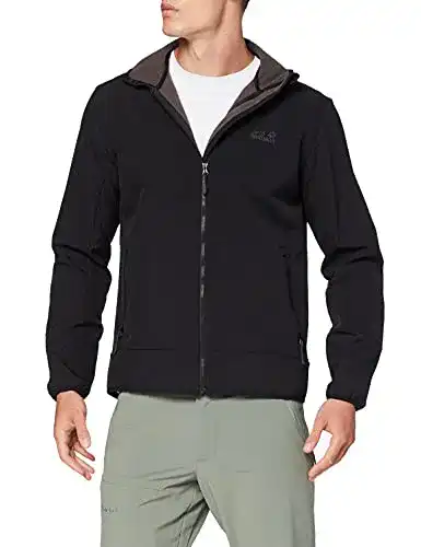 Herren Softshelljacke von Jack Wolfskin Glacier in Schwarz, Größe L