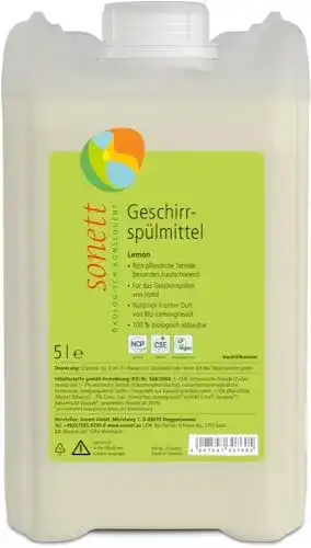 Sonett Geschirrspülmittel Lemon 2 x 5 Liter – Biologisch abbaubar