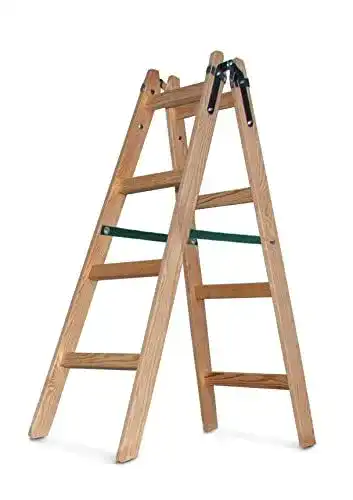 Holzleiter VaGo Trittleiter Stehleiter mit 2×4 Stufen