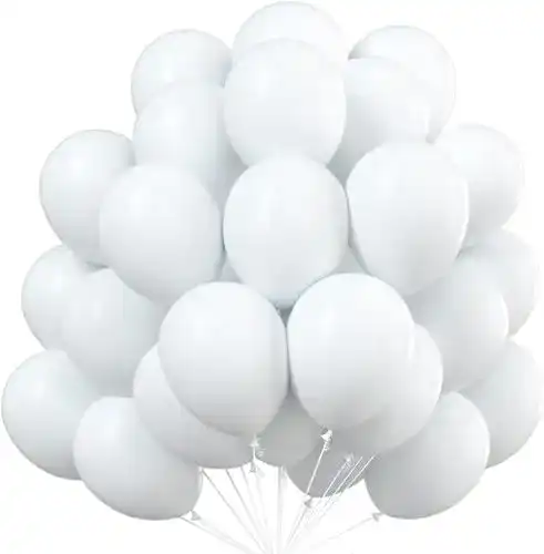 Luftballons Timo Klingler 50 Stück weiß, Durchmesser 35 cm