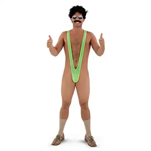 Borat Mankini Herren Badeanzug C-String Tanga in Neongrün