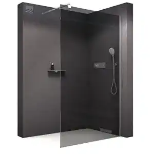 Glas Duschwand Bernstein Duschabtrennung 900mm aus ESG Glas