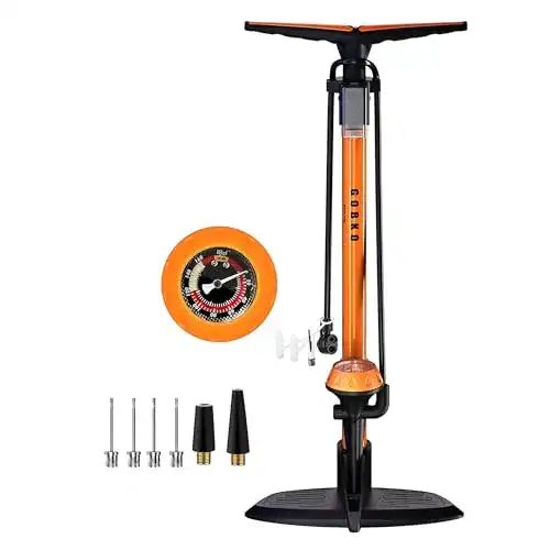 Fahrradpumpe GOBKO Standpumpe für Schrader und Presta Ventile