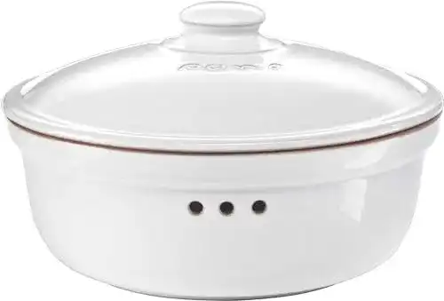 Brottopf Römertopf 809 04 rund Keramik in Weiß mit 30 cm Durchmesser